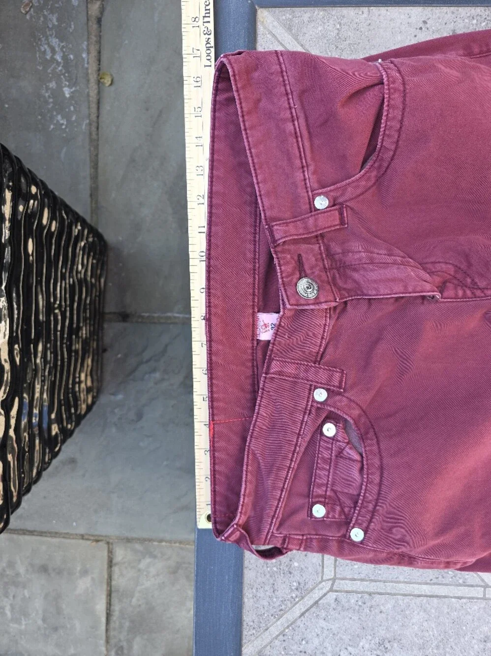 🔥 True Religion Section Slim Jeans – Burgundy / Maroon 🔥32